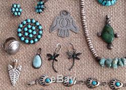 Fabulous LOT Vintage SW Native American Navajo Zuni Jewelry sterling turquoise
