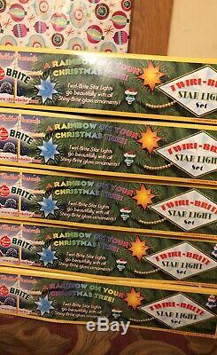 Five Boxes New Christopher Radko Shiny Brite Star Lights Set Twirl Christmas