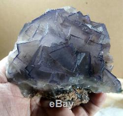Fluorite Specimens Lot Natural Purple Blue Cubic Formation Crystals 4.2kg 10Pc
