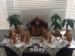 Fontanini Nativity Set Vintage Roman Depose Italy 22 PiecesSpider