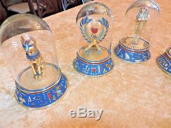 Franklin MintEgyptian Glass Dome FigurinesSet of 6Hand Painted