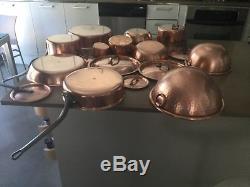French Copper Cookware 17 pieces Bourgeat, Mauviel, Cordon Bleu