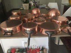 French Copper Cookware 17 pieces Bourgeat, Mauviel, Cordon Bleu