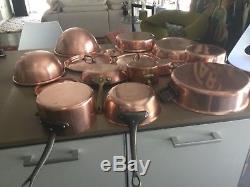 French Copper Cookware 17 pieces Bourgeat, Mauviel, Cordon Bleu