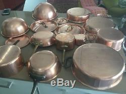 French Copper Cookware 17 pieces Bourgeat, Mauviel, Cordon Bleu
