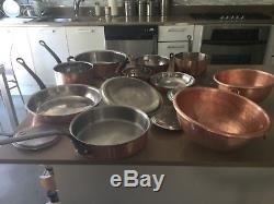 French Copper Cookware 17 pieces Bourgeat, Mauviel, Cordon Bleu