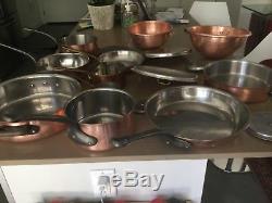 French Copper Cookware 17 pieces Bourgeat, Mauviel, Cordon Bleu