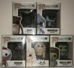 Full Set Regular Show Funko Pops With Pop Protectors Extremely Rare / Vaulted