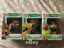 Funko POP Disney Robin Hood Prince John Sir Hiss Series 6 Set of 3