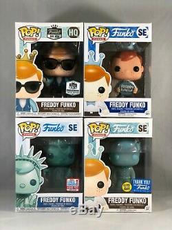 Funko POP! Freddy Funko Lot HQ with Sunglasses, Funklub, Statue of Liberty, GITD