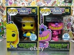 Funko Pop! Alice in Wonderland Black Light Funko Exclusive Set Of 4 W PROTECTORS