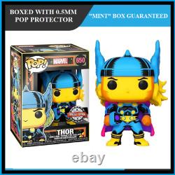 Funko Pop Black Light Set of 4 Iron Man, Thor, Captain & Doctor Strange Mint