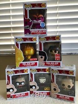 Funko Pop! Disney INCREDIBLES 2 FIRE, MONSTER, BABY, EDNA JACK-JACK Set of 6 NEW