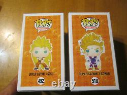 Funko Pop Dragon Ball Z Super Saiyan 2 Gohan 518 & 3 Goku 492 Gitd Gamestop Lot