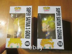 Funko Pop Dragon Ball Z Super Saiyan 2 Gohan 518 & 3 Goku 492 Gitd Gamestop Lot