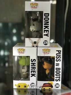 Funko Pop Shrek Donkey Puss In Boots Shrek Set MINT