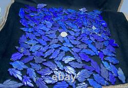 GEM QUALITY CARVED LEAF Lapis Lazuli wholesale crystals 158 PCs lot art tiles