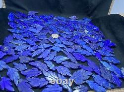 GEM QUALITY CARVED LEAF Lapis Lazuli wholesale crystals 158 PCs lot art tiles