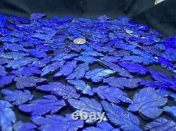 GEM QUALITY CARVED LEAF Lapis Lazuli wholesale crystals 158 PCs lot art tiles