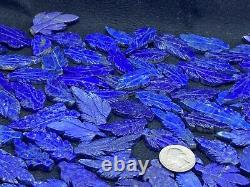 GEM QUALITY CARVED LEAF Lapis Lazuli wholesale crystals 158 PCs lot art tiles