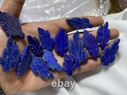 GEM QUALITY CARVED LEAF Lapis Lazuli wholesale crystals 158 PCs lot art tiles