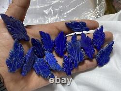 GEM QUALITY CARVED LEAF Lapis Lazuli wholesale crystals 158 PCs lot art tiles