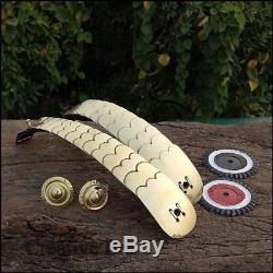GERMAN PICKELHAUBE PRUSSIAN HELMET BRASS LEATHER Chin Strip Belt Set Handmade