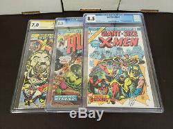 Giant Size X-Men #1 CGC 8.5 / X-Men #94 CGC 7.0 / Incredible Hulk 180 CGC 8.5
