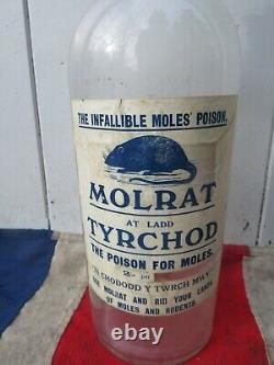 Glass Molrat Antique Vintage Style Apothecary Poison Rat Mole Medicine Chemist