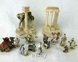 Goebel Olszewski Miniature Nativity Landscape 10 Figurines 1st Ed Bronze Enamel