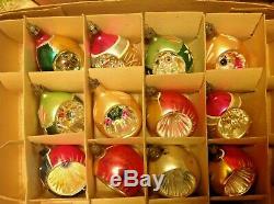 Gorgeous Mixed Lot 48 Vintage Antique Blown Glass Unmarked Christmas Ornaments