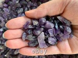 Grade A++ Amethyst Semi Tumbled Gemstone Mini Chips 4 9 m, Wholesale Bulk Lot