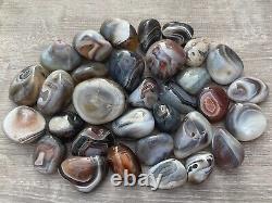 Grade A++ Botswana Agate Pebble, Botswana Agate Palm Stones, Wholesale Bulk Lot