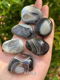Grade A++ Botswana Agate Pebble, Botswana Agate Palm Stones, Wholesale Bulk Lot