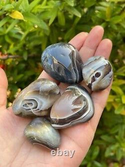 Grade A++ Botswana Agate Pebble, Botswana Agate Palm Stones, Wholesale Bulk Lot