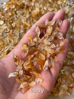 Grade A+++Citrine Semi Tumbled Gemstone Large Chips 5 16 mm, Wholesale Bulk Lot