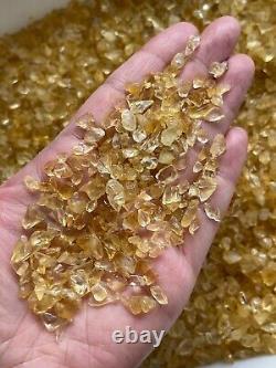 Grade A+++Citrine Semi Tumbled Gemstone Mini Chips 3 6 mm, Wholesale Bulk Lot
