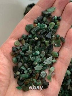 Grade A++ Emerald Semi Tumbled Gemstone Mini Chips 4 8 mm, Wholesale Bulk Lot