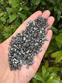 Grade A++ Hematite Semi Tumbled Gemstone Mini Chips 3 7 mm, Wholesale Bulk Lot