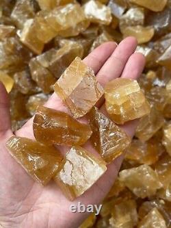 Grade A+ Honey Calcite Rough Natural, 1 2 Honey Calcite, Wholesale Bulk Lot