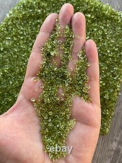 Grade A++ Peridot Semi Tumbled Gemstone Mini Chips 2 3 mm, Wholesale Bulk Lot