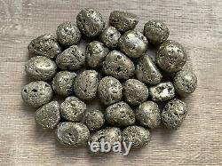 Grade A++ PyriteTumbled Stones, 0.75-1 Inch Pyrite Crystal, Wholesale Bulk Lot