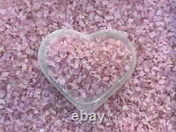 Grade A++ Rose Quartz Semi Tumbled Gemstone Mini Chips 3-8mm, Wholesale Bulk Lot