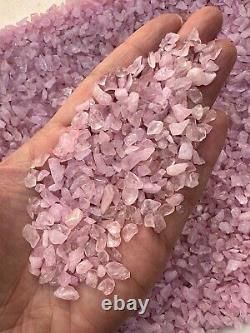 Grade A++ Rose Quartz Semi Tumbled Gemstone Mini Chips 3-8mm, Wholesale Bulk Lot