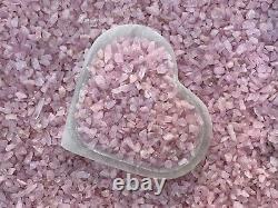 Grade A++ Rose Quartz Semi Tumbled Gemstone Mini Chips 3-8mm, Wholesale Bulk Lot