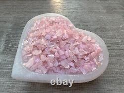Grade A++ Rose Quartz Semi Tumbled Gemstone Mini Chips 3-8mm, Wholesale Bulk Lot