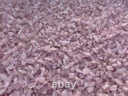 Grade A++ Rose Quartz Semi Tumbled Gemstone Mini Chips 3-8mm, Wholesale Bulk Lot