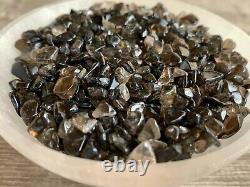 Grade A++ Smoky Quartz Semi Tumbled Gemstone Mini Chip 3- 6mm, Wholesale Bulk Lot