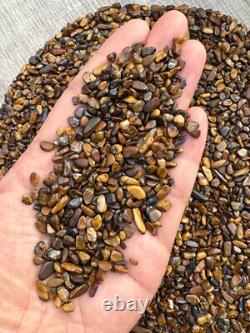 Grade A++ Tiger Eye Semi Tumbled Gemstone Mini Chip 2-5 mm, Wholesale Bulk Lot