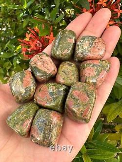 Grade A++ Unakite Tumbled Stones, 0.75-1 Tumbled Unakite Stone, Wholesale Bulk